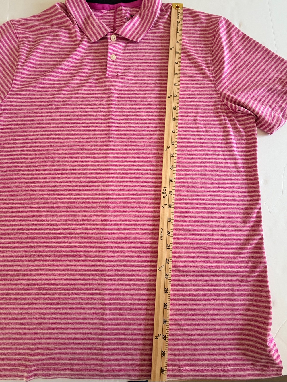 Nike Dri-FIT Performance Polo Tiger Woods Collection Pink Striped - Picture 8 of 8